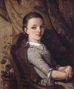 Gustave Courbet Portrait of juliette Courbet oil